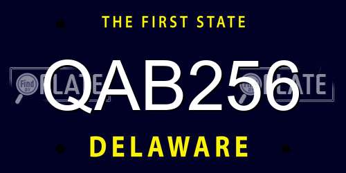 QAB256 Delaware License Plate