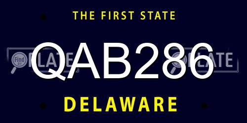 QAB286 Delaware License Plate