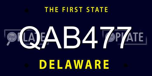 QAB477 Delaware License Plate