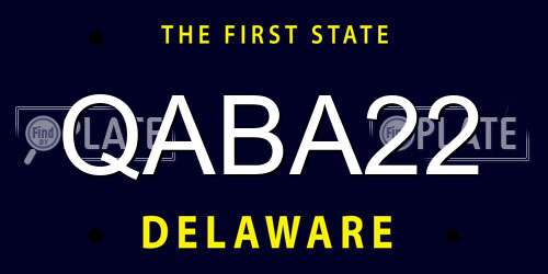 QABA22 Delaware License Plate