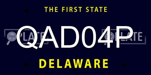 QAD04P Delaware License Plate