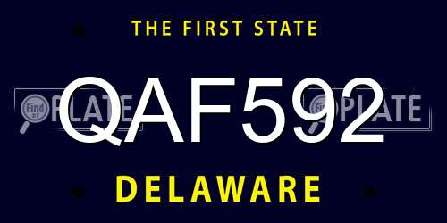 QAF592 Delaware License Plate