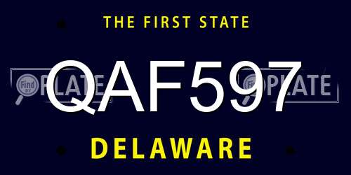 QAF597 Delaware License Plate