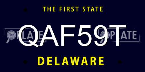 QAF59T Delaware License Plate