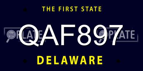 QAF897 Delaware License Plate