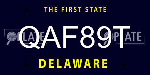 QAF89T Delaware License Plate