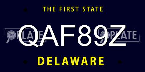 QAF89Z Delaware License Plate