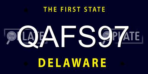 QAFS97 Delaware License Plate