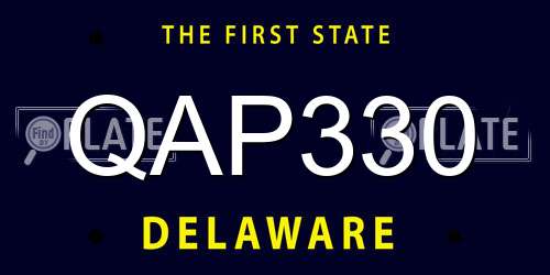 QAP330 Delaware License Plate