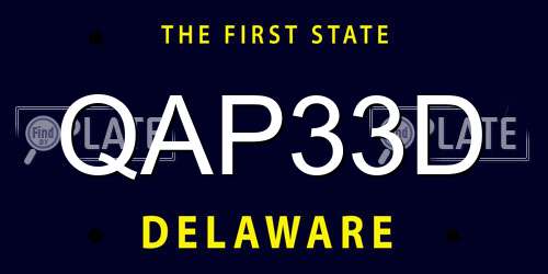 QAP33D Delaware License Plate