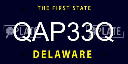 QAP33Q Delaware License Plate