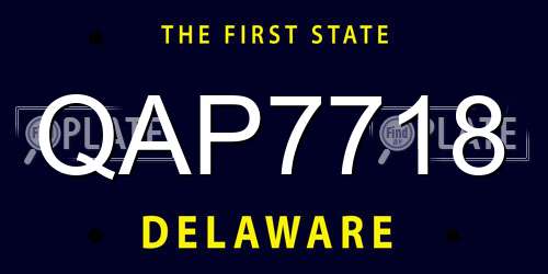 QAP7718 Delaware License Plate