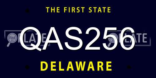 QAS256 Delaware License Plate