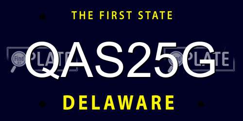 QAS25G Delaware License Plate