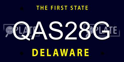 QAS28G Delaware License Plate