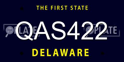QAS422 Delaware License Plate