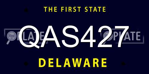 QAS427 Delaware License Plate