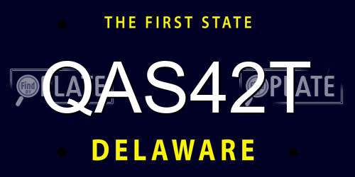 QAS42T Delaware License Plate