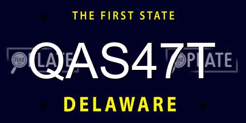 QAS47T Delaware License Plate