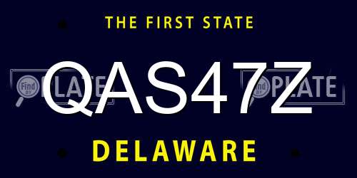 QAS47Z Delaware License Plate