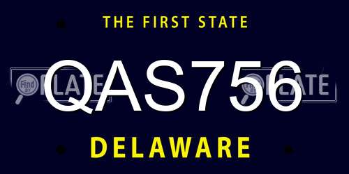 QAS756 Delaware License Plate