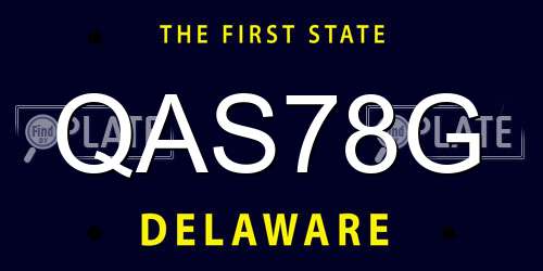 QAS78G Delaware License Plate