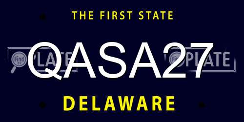 QASA27 Delaware License Plate