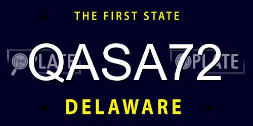 QASA72 Delaware License Plate