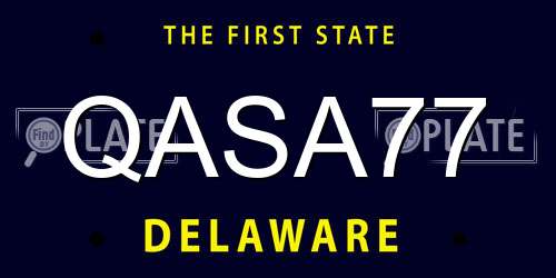 QASA77 Delaware License Plate
