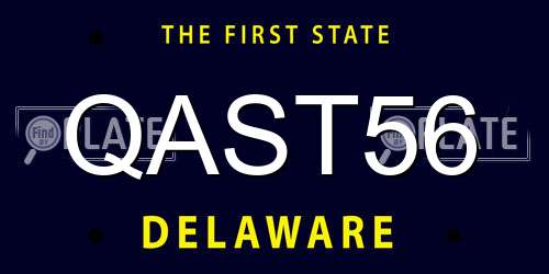 QAST56 Delaware License Plate