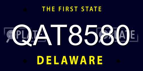 QAT8580 Delaware License Plate