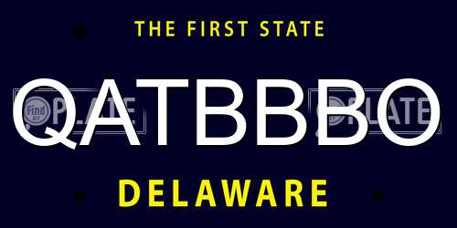 QATBBBO Delaware License Plate