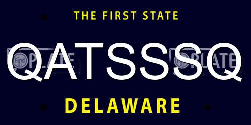 QATSSSQ Delaware License Plate