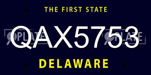 QAX5753 Delaware License Plate