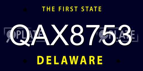 QAX8753 Delaware License Plate