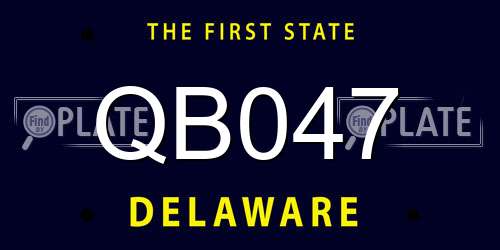 QB047 Delaware License Plate