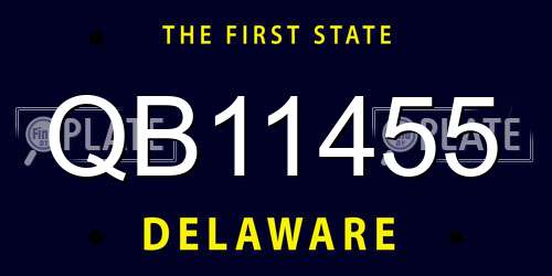 QB11455 Delaware License Plate