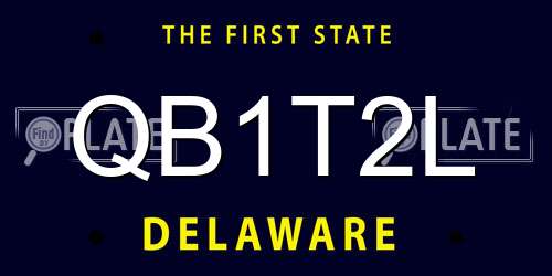 QB1T2L Delaware License Plate