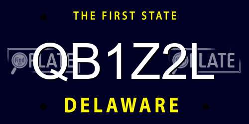 QB1Z2L Delaware License Plate