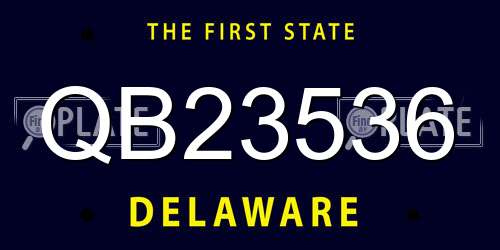 QB23536 Delaware License Plate