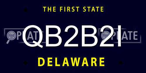 QB2B2I Delaware License Plate