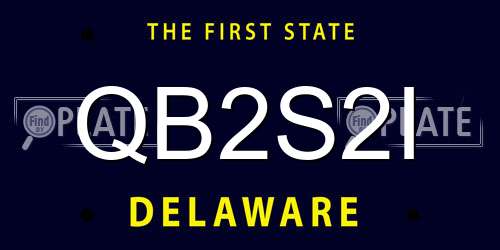 QB2S2I Delaware License Plate