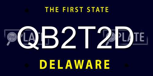 QB2T2D Delaware License Plate