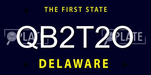 QB2T2O Delaware License Plate