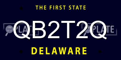 QB2T2Q Delaware License Plate