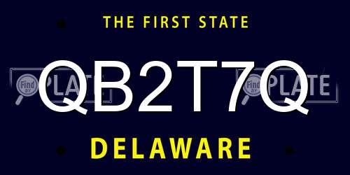 QB2T7Q Delaware License Plate