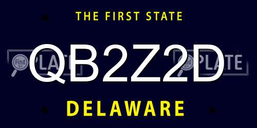 QB2Z2D Delaware License Plate