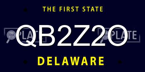 QB2Z2O Delaware License Plate