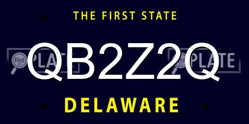 QB2Z2Q Delaware License Plate