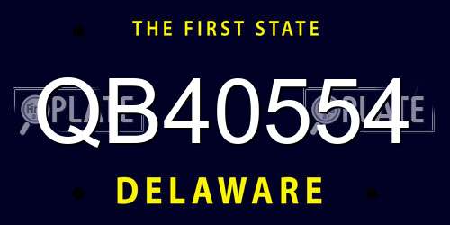 QB40554 Delaware License Plate
